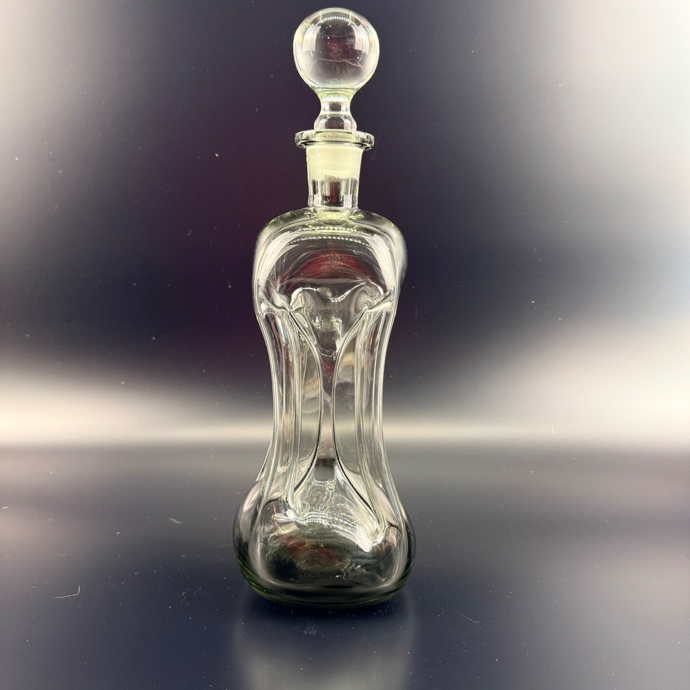 Holmegaard Kluk Kluk Decanter Large Smoke Gray Glass Ball Stopper - Picture 4 of 8